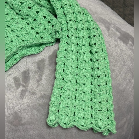 Zara Light Green Crochet Crop Top - Picture 7 of 7